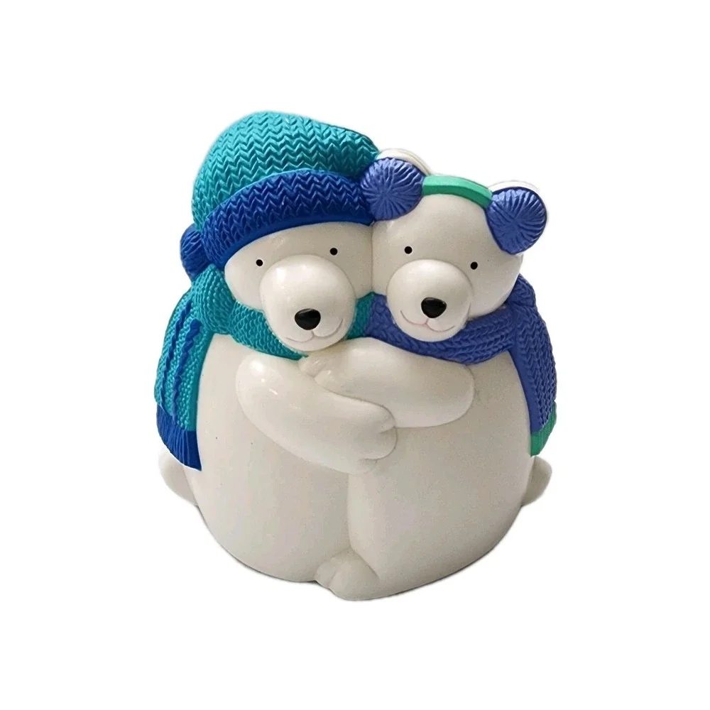 Rare Vintage Avon Polar Bear 4in Baking Soda Holder white blue